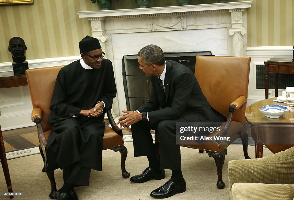 President Obama Meets With Nigerian President Buhari At White House