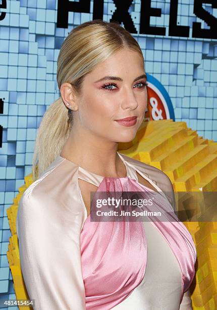 Actress Ashley Benson attends the "Pixels" New York premiere at Regal E-Walk on July 18, 2015 in New York City.