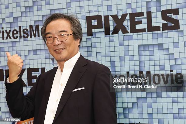 Professor Iwatani arrives at the "Pixels" New York premiere held at the Regal E-Walk on July 18, 2015 in New York City.