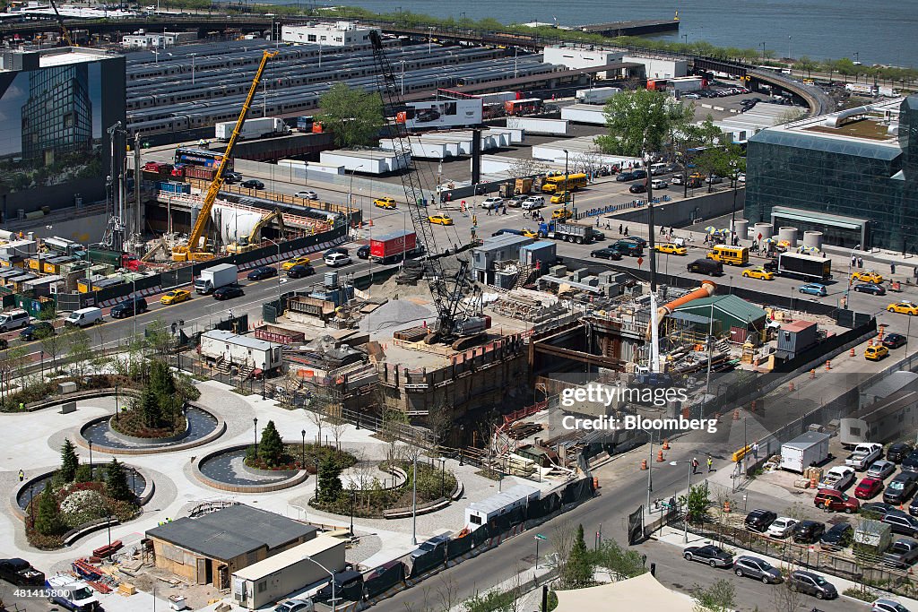 Views of The Hudson Yards Project As Construction Continues On Far West Side of Manhattan