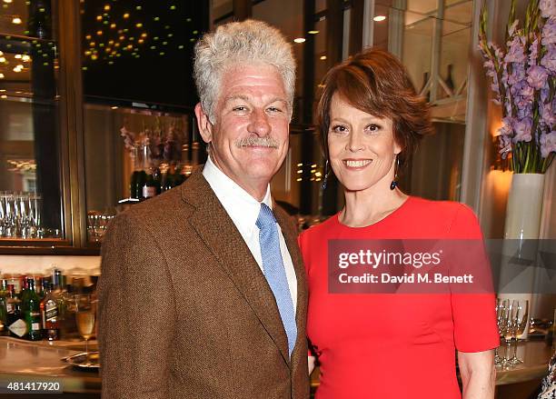 Jim Simpson and Sigourney Weaver attend a celebration of Brazilian ballet dancer Marcelo Gomes hosted by Sigourney Weaver, Ali Wambold and Monica G-S...