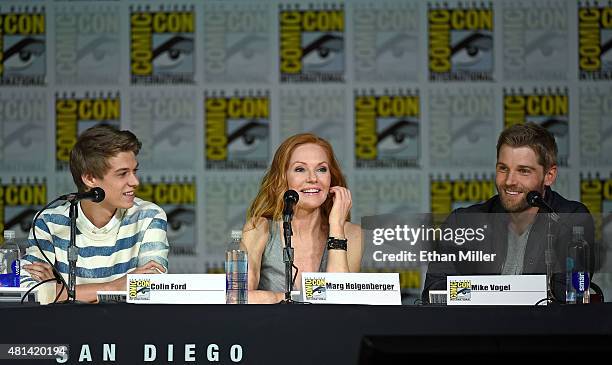 Actor Colin Ford, actress Marg Helgenberger and actor Mike Vogel attend CBS TV Studios' panel for "Under the Dome" during Comic-Con International...