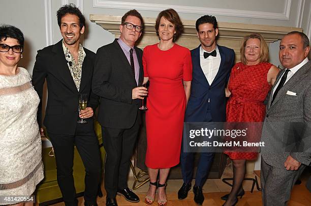 Gaiane Danilian, Arthur Pita, Matthew Bourne, Sigourney Weaver, Marcelo Gomes, Monica G-S Wambold and Sergei Danilian attend a celebration of...