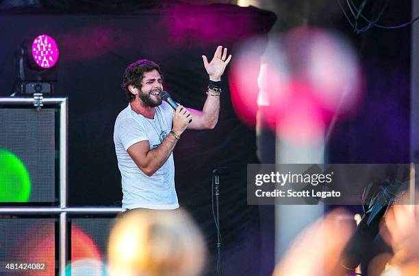 Thomas Rhett performs on day 3 of the Faster Horses Festival at Michigan International Speedway on July 19, 2015 in Brooklyn, Michigan.