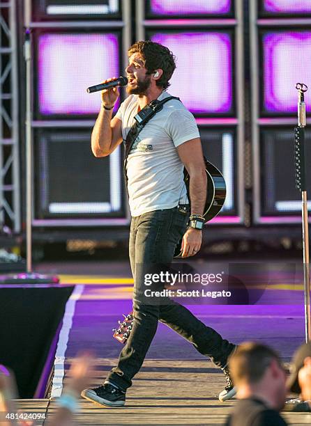 Thomas Rhett performs on day 3 of the Faster Horses Festival at Michigan International Speedway on July 19, 2015 in Brooklyn, Michigan.