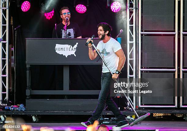 Thomas Rhett performs on day 3 of the Faster Horses Festival at Michigan International Speedway on July 19, 2015 in Brooklyn, Michigan.