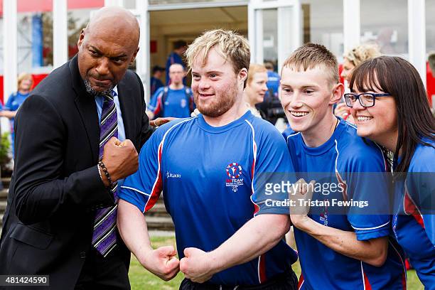 Colin Salmon attends a reception hosted by the US Ambassador Matthew Barzun at his residence at Winfield House to welcome the Special Olympics GB's...