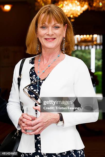 Samantha Bond attends a reception hosted by the US Ambassador Matthew Barzun at his residence at Winfield House to welcome the Special Olympics GB's...