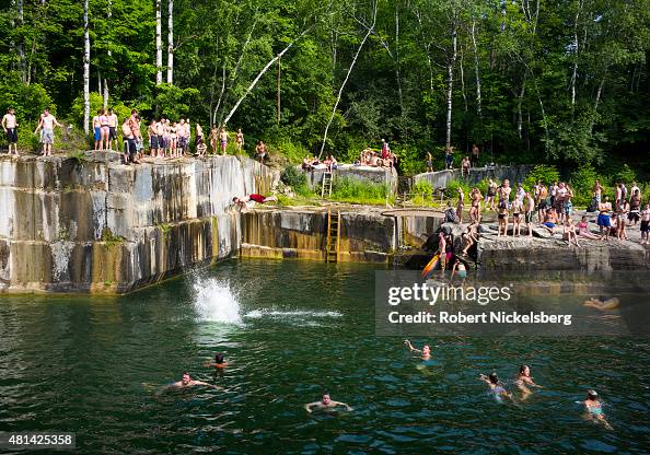 Swimmers At A Marble Quarry In Dorset, Vermont Swimmers At A Marble Quarry In Dorset, Vermont