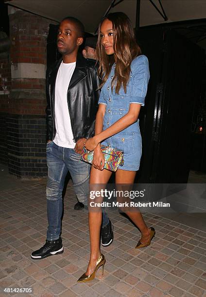 Jourdan Dunn leaving the Chiltern Firehouse hotel on March 29, 2014 in London, England.