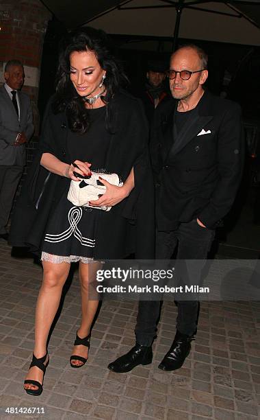 Nancy Dell'Olio leaving the Chiltern Firehouse hotel on March 29, 2014 in London, England.