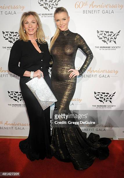 Personalities Lea Black and Joanna Krupa arrive at The Humane Society Of The United States 60th anniversary benefit gala at The Beverly Hilton Hotel...