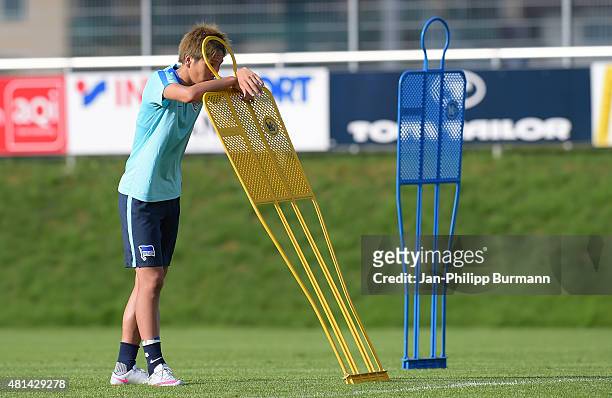 Genki Haraguchi of Hertha BSC during the training camp in Schladming on July 20, 2015 in Schladming, Austria.