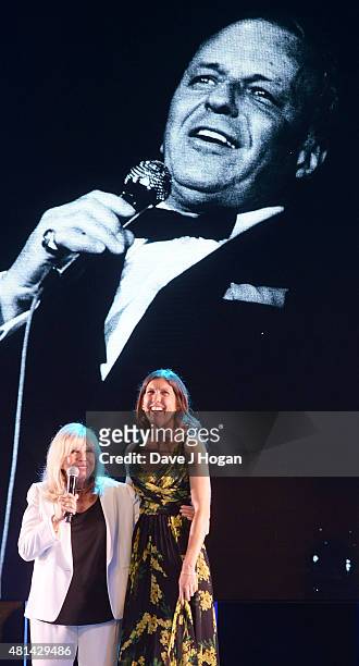 Nancy Sinatra and daughter Amanda Lambert attend the press night of "Sinatra At The London Palladium" at London Palladium on July 20, 2015 in London,...