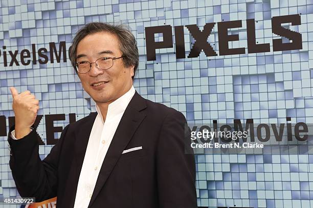Professor Iwatani arrives at the "Pixels" New York premiere held at the Regal E-Walk on July 18, 2015 in New York City.
