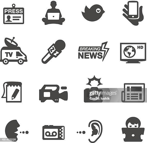 mobico icons-drücken & news - fernsehreporter stock-grafiken, -clipart, -cartoons und -symbole