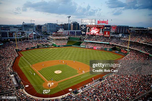 General view in the third inning of the Washington Nationals and New York Mets game at Nationals Park on July 20, 2015 in Washington, DC.