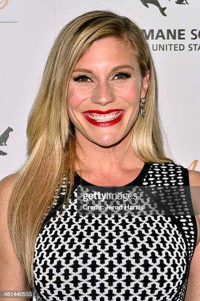 Katee Sackhoff attends the Humane Society of the United States 60th Anniversary Benefit Gala at The Beverly Hilton Hotel on March 29, 2014 in Beverly...