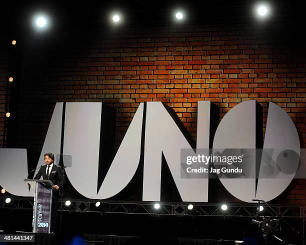 Jian Ghomeshi the host of the Juno Awards Gala on March 29, 2014 in Winnipeg, Canada.