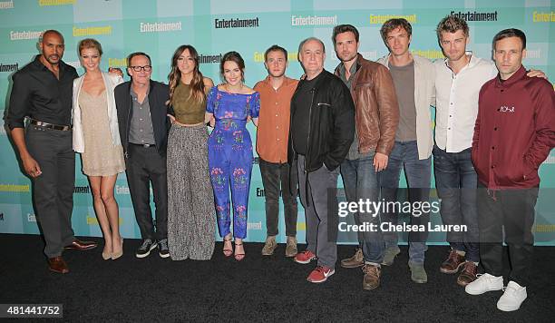 Actors Henry Simmons, Adrianne Palicki, Clark Gregg, Chloe Bennet, Elizabeth Henstridge, Iain De Caestecker, writer Jeph Loeb, Brett Dalton, James...