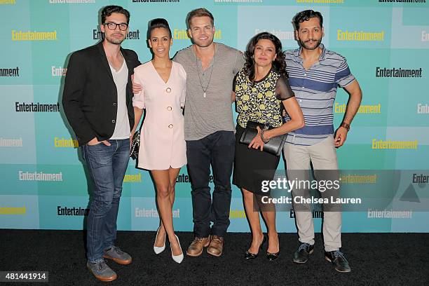 Actors Steven Strait, Dominique Tipper, Wes Chatham, Shohreh Aghdashloo and Cas Anvar arrive at the Entertainment Weekly celebration at Float at Hard...