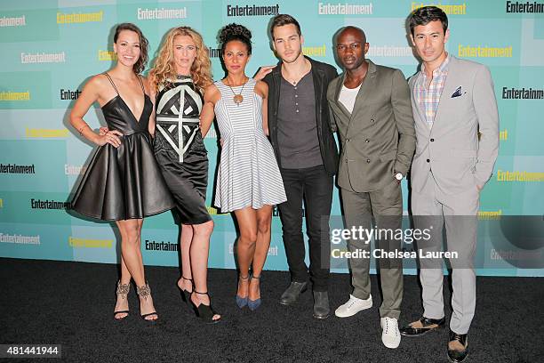 Actors Kristen Gutoskie, Claudia Black, Christina Marie Moses, Chris Wood, David Gyasi and George Young arrive at the Entertainment Weekly...