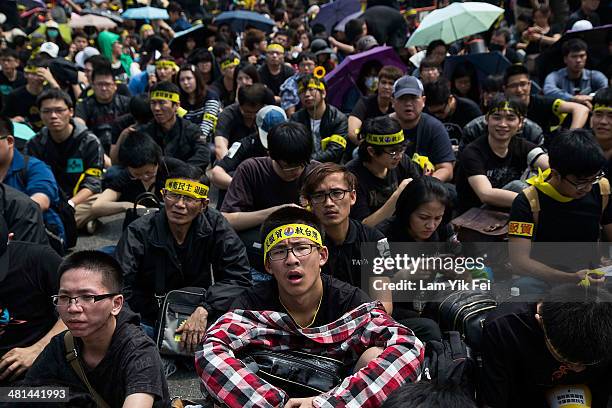 Ten of thousand protesters attend the rally called by the student groups occupying the Legislature Yuan on March 30, 2014 in Taipei, Taiwan....