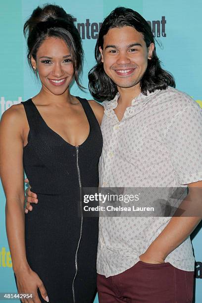 Actors Candice Patton and Luke Arnold arrive at the Entertainment Weekly celebration at Float at Hard Rock Hotel San Diego on July 11, 2015 in San...