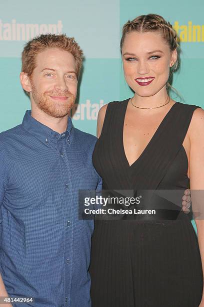 Actors Seth Green and Clare Grant arrive at the Entertainment Weekly celebration at Float at Hard Rock Hotel San Diego on July 11, 2015 in San Diego,...