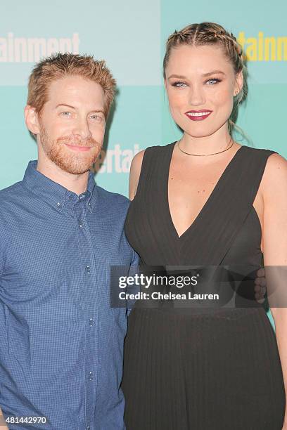 Actors Seth Green and Clare Grant arrive at the Entertainment Weekly celebration at Float at Hard Rock Hotel San Diego on July 11, 2015 in San Diego,...