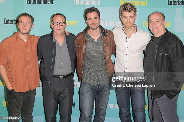 Actors Iain De Caestecker, Clark Gregg, Brett Dalton, Luke Mitchell and writer Jeph Loeb arrive at the Entertainment Weekly celebration at Float at...