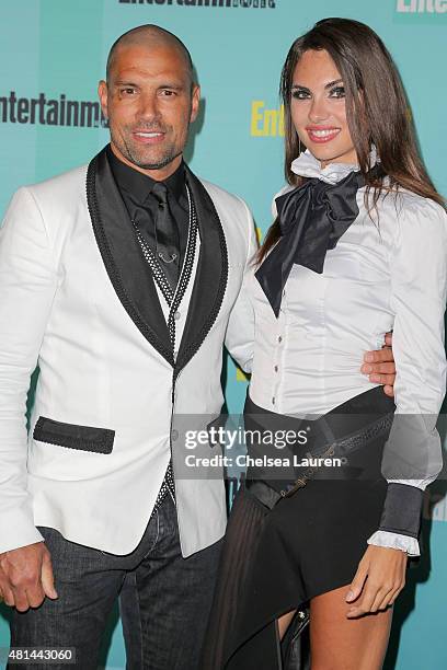 Actor Manu Bennett and model Luna Voce arrive at the Entertainment Weekly celebration at Float at Hard Rock Hotel San Diego on July 11, 2015 in San...