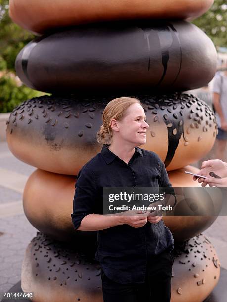 Artist Hanna Liden attends "Everything" public art installation unveiling at Hudson River Park on July 20, 2015 in New York City.