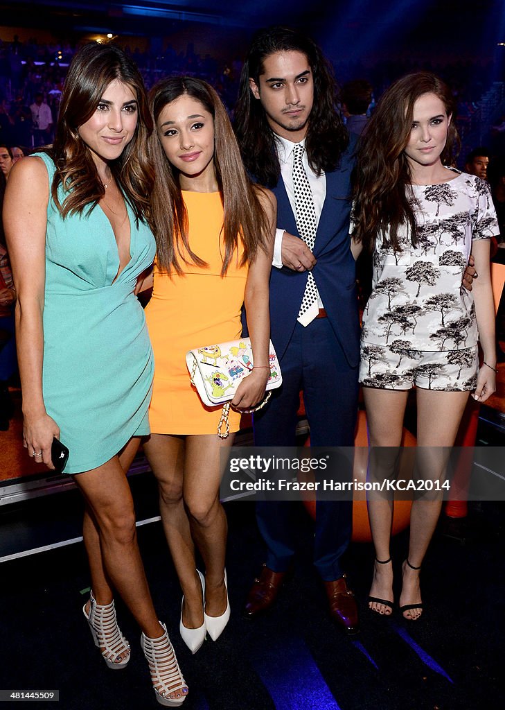 Actresses Daniella Monet, Ariana Grande, Avan Jogia, and Zoey Deutch