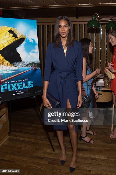 Model Cindy Bruna attends the Dinner Honoring the Women of "Pixels" at Upland on July 20, 2015 in New York City.