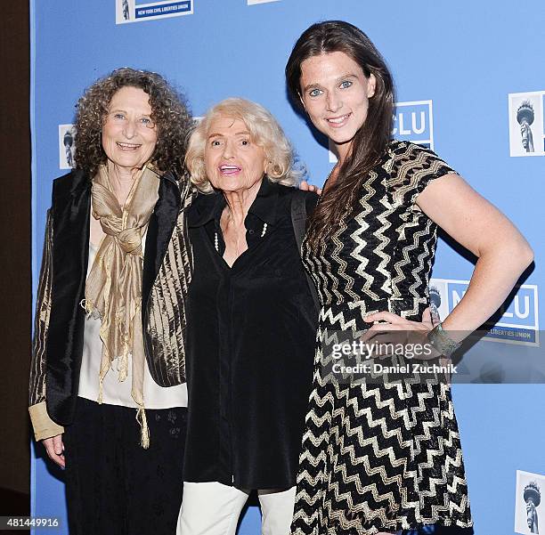 Donna Lieberman, Edie Windsor and Liana Stampur attend Broadway Stand Up For Freedom at NYU Skirball Center on July 20, 2015 in New York City.