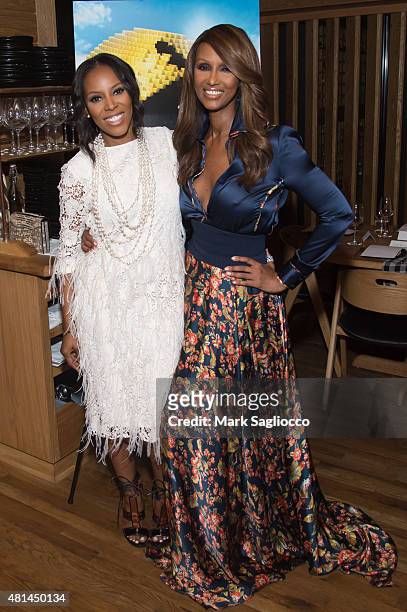 June Ambrose and Iman attend the Dinner Honoring the Women of "Pixels" at Upland on July 20, 2015 in New York City.
