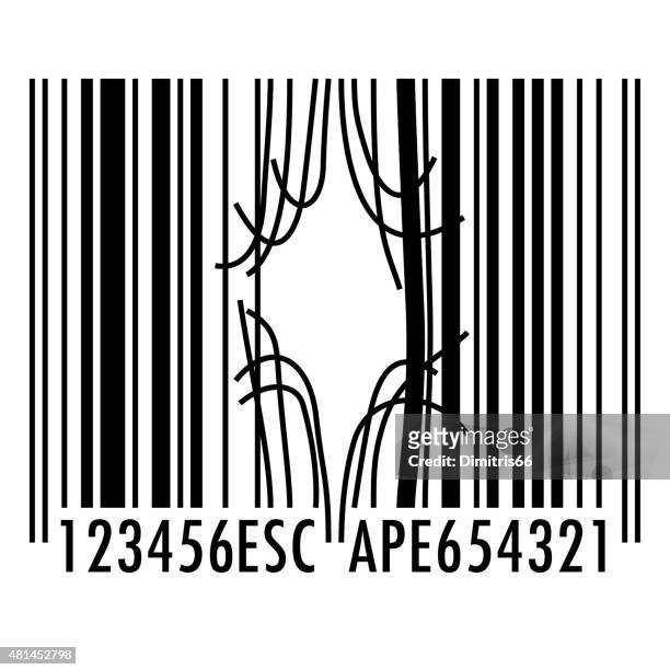 bent and broken barcode escape concept - market retail space 幅插畫檔、美工圖案、卡通及圖標