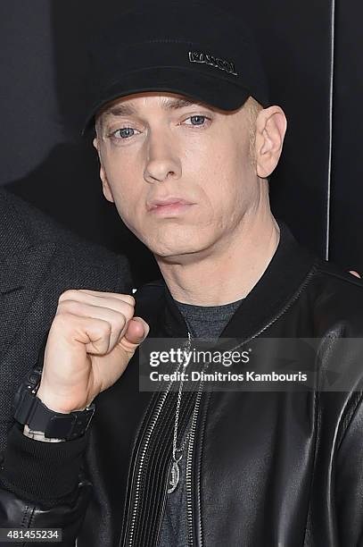 Eminem attends the 'Southpaw' New York Premiere at AMC Loews Lincoln Square on July 20, 2015 in New York City.