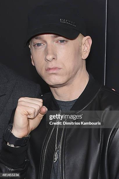 Eminem attends the 'Southpaw' New York Premiere at AMC Loews Lincoln Square on July 20, 2015 in New York City.