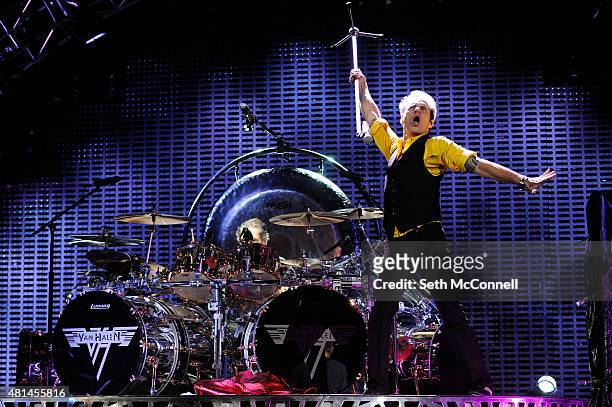 David Lee Roth of Van Halen performs at Red Rocks Amphitheatre on July 20, 2015 in Morrison, Colorado.