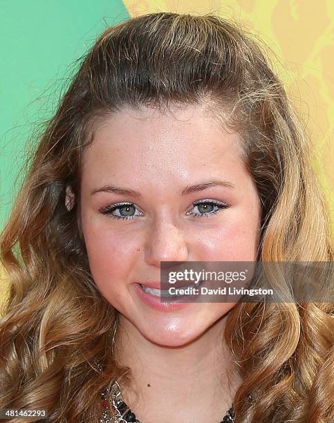 Actress Brec Bassinger attends Nickelodeon's 27th Annual Kids' Choice Awards at USC Galen Center on March 29, 2014 in Los Angeles, California.