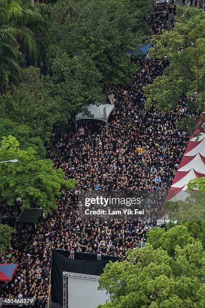 Over two hundred thousand protesters rally on March 30, 2014 in Taipei, Taiwan. Taiwanese student protesters opposing the contentious cross-strait...