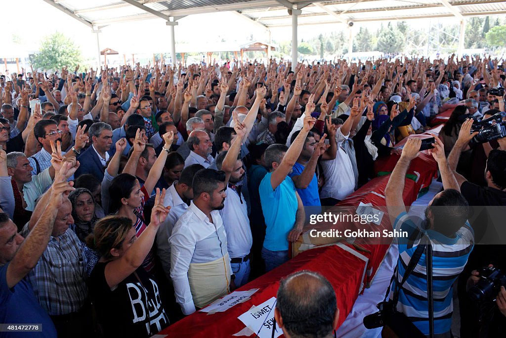 Mourners Attend The Funerals Of Those Killed In The Turkish Bomb Blast