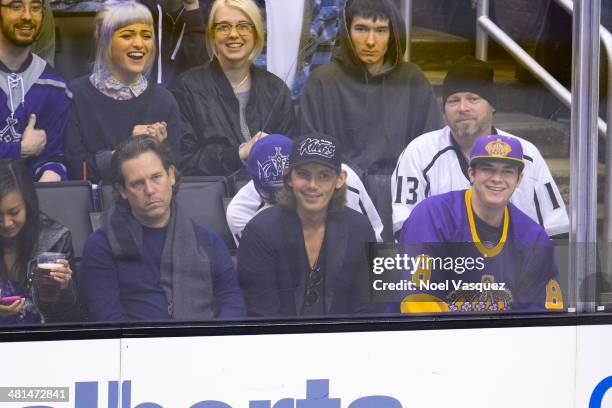 Lukas Haas attends a hockey game between the Winnipeg Jets and the Los Angeles Kings at Staples Center on March 29, 2014 in Los Angeles, California.