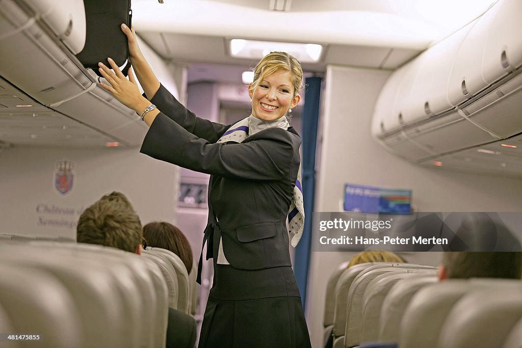 Stewardess at jetplane