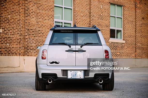 mini clubman in summer time - bumper stock pictures, royalty-free photos & images