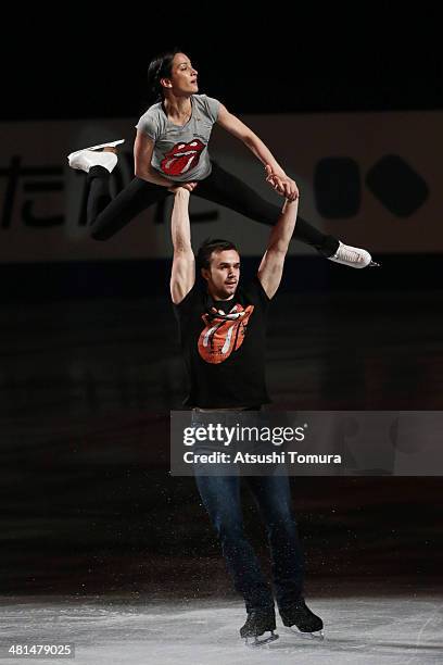 Ksenia Stolbova and Fedor Klimov of Russia perform their routine in the exhibition during ISU World Figure Skating Championships at Saitama Super...