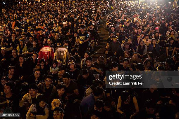 Over two hundred thousand protesters attend the rally called by the student groups occupying the Legislature Yuan on March 30, 2014 in Taipei,...