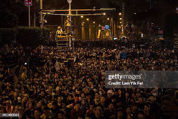 Over two hundred thousand people rally on March 30, 2014 in Taipei, Taiwan. Taiwanese student protesters opposing the contentious cross-strait...